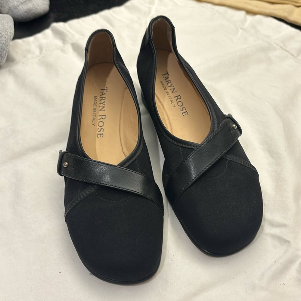 Taryn Rose Fabric Low Wedge Shoes